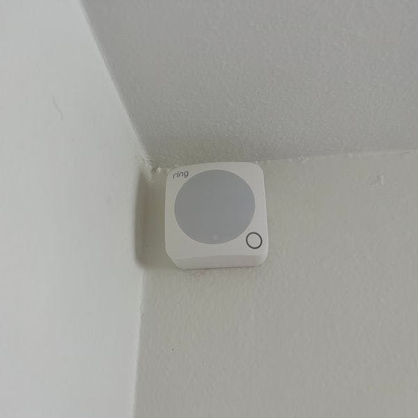 Ring motion detector installed to wall