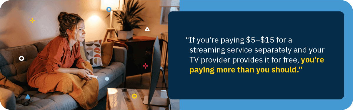 A woman binge watching tv next to a quote